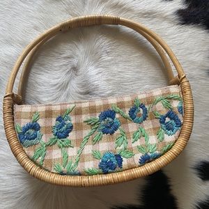 Embroidered basket purse by Franchi.